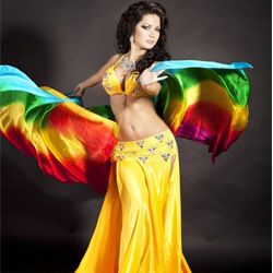 belly dance silk veil Rainbow