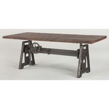 Industrial Crank dining Table with solid wood top