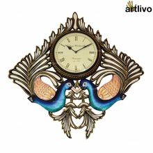 POPART Square Double Peacock Wall Clock wc044