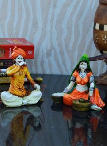 Set of 2 Handcrafted Rajasthani Figurines