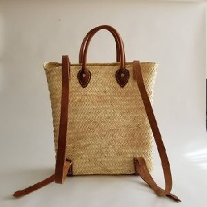 Handmade Straw Backpack woven
