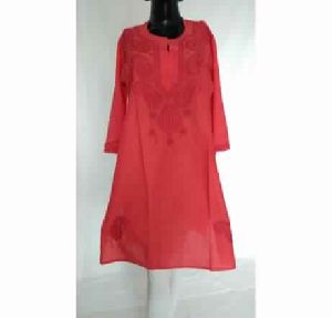 KIA CORALRED COTTON KURTA