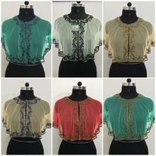 poncho shrug top embroidery designs bead work net fabric