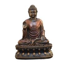 Copper Finish Sitting 9" Buddha Sculpture Statue