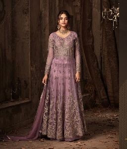 Heavy Net with Embroidery work Gown
