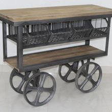 solid wood kitchen cart trolley with drawers