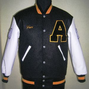 Man Black and White Varsity Jacket