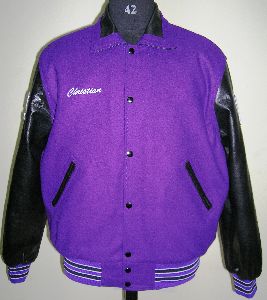 Purple and Black Classic Letterman varsity jacket
