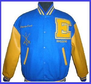 Sky Blue and Lemon Royal Varsity Jacket