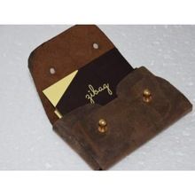 Vintage leather card wallet, id card purse, leather id card holder