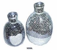 Iron vase with glass mosaic classical shape