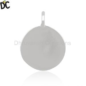 925 Plain Silver Pendant Connector Jewelry