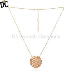 Rose Gold Plated 925 Silver White Zircon Chain Pendant