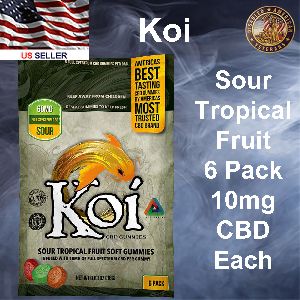 KOI CBD Sour Tropical Fruit 6 Pack 10mg
