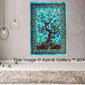 Handcrafted Boho Tree Of Life Indian Tapestry Home Decor Wall Hanging Tapestry