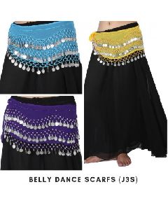WEVEZ SILVER COINS BELLY DANCE HIP SCARF