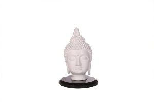 Gautam Buddha Head Matte White Statue, Packaging Type : Attractive Gift Box