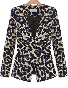 Leopard Button Plus Blazer