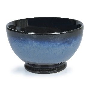 Blue Black Studio Pottery Ceramic Nut/ Salad Serving Bowl