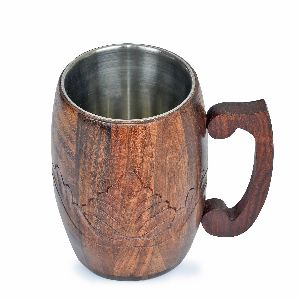 Sheeham Wood Mug with Steel Interior