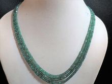 Emerald Faceted Rondelle Gemstone Bead Necklace