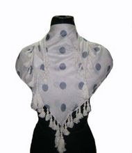 Rayon dot printed scarves with tassel