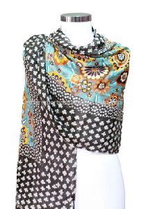 fine wool printed scarves and shawls