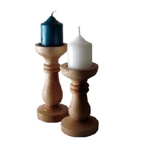 Decorative Hand Carved Wooden Candle