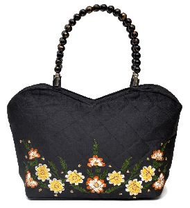 NHSB - 029 Ladies Bead Handle Silk Handbag