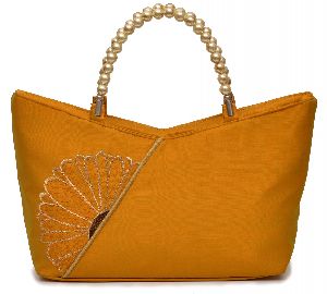 NHSB - 036 Ladies Bead Handle Silk Handbag