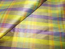 Polyester dupion check fabric