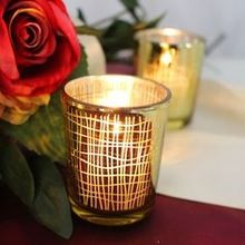 Antique Silver and gold mercury coating Glass Votive candles
