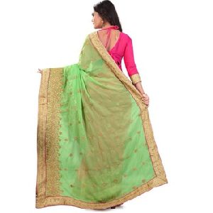Heavy Embroidery Georgette Fancy Saree