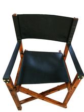 handmade traditional wooden folding leather arm chair