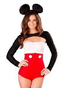 Mickey Mouse Multi Color Fancy Dress Up Costume