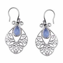 925 sterling silver vintage pear cut diamond silver plated crystal gems stone earring