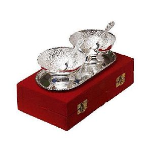 Silver Plated Brass Bowl Gift Set
