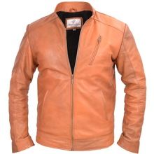 men genuine leather biker jacket