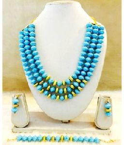 Simple Blue Beads Necklace