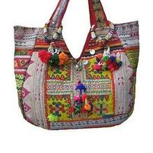 Suzani Embroidery Matka Handbags Travel and Shoulder Bag