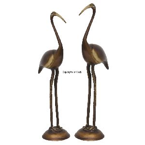 Brass Bird Pair Statue