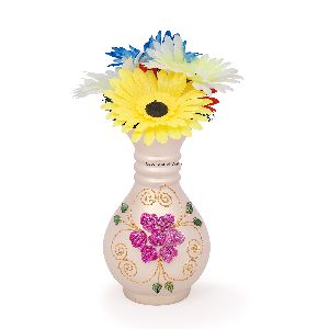 Creamy Glass Flower Vases