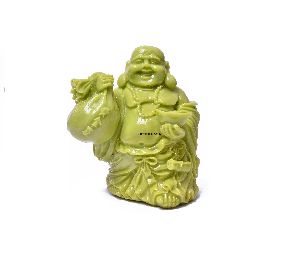Green Color Laughing Buddha Statue