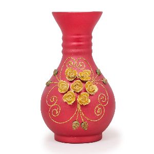 Red Glass Flower Vases