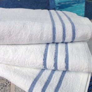 Ocean White Cotton Bath Towels