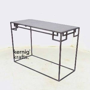 ACCENT FURNITURE ELECTROPLATED MARBLE TOP CONSOLE