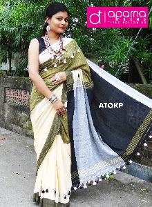 Khadi Pompom Saree