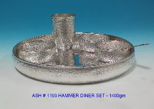 Silver Plated Hammered Dinner Set