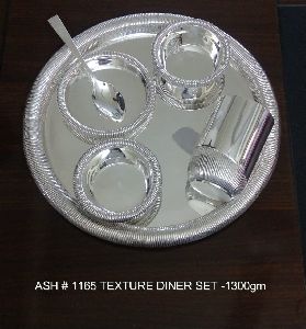 Silver Plated Texture Dinner Set