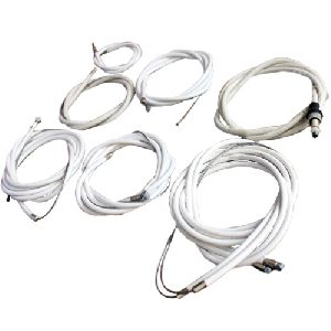 Vespa VBB / VLB / VNB / Super Sprint Complete Nylon Lined Friction Free Cable Kit White